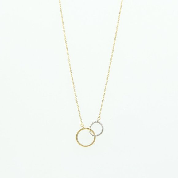 Soleil 14K Gold Layered Silver Circles Necklace - Picture 5 of 10
